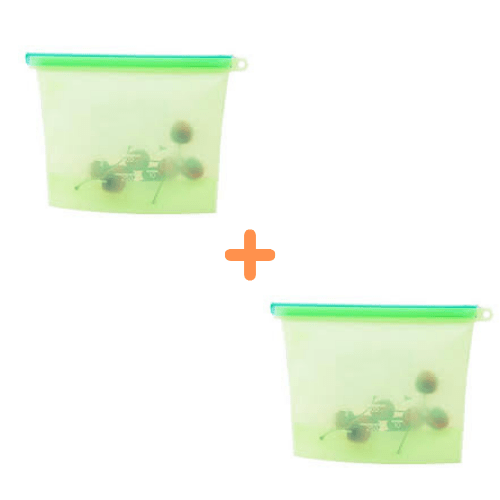 Pack 2 Sacs 1.5 L Conservation Alimentaire Achetés = 3 Couvercles Offerts - Silicone - Sac Alimentaire en Silicone Dwirty Maroc