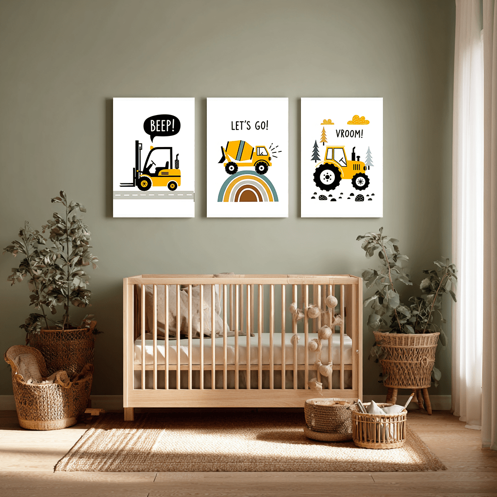 Pack 3 Tableaux "Mini Chantier" – Collection Build Your Dreams - tableau Décoratif Dwirty Maroc