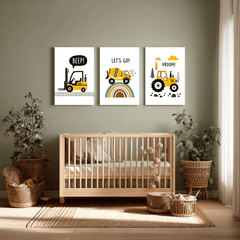 Pack 3 Tableaux "Mini Chantier" – Collection Build Your Dreams - tableau Décoratif Dwirty Maroc