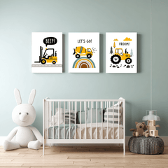 Pack 3 Tableaux "Mini Chantier" – Collection Build Your Dreams - tableau Décoratif Dwirty Maroc