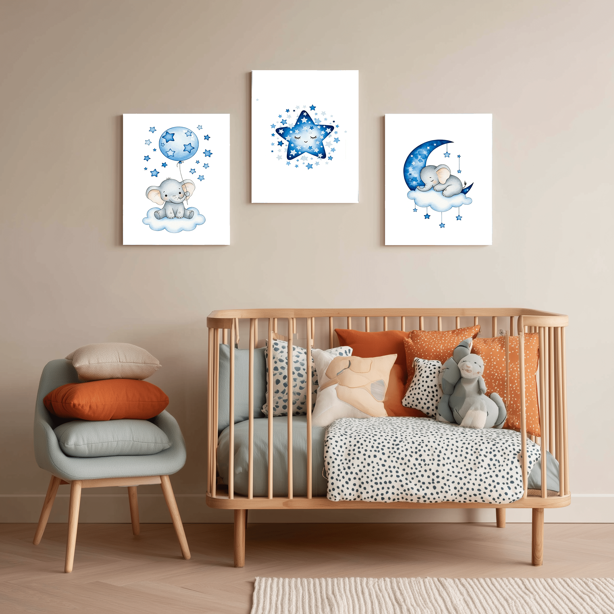 Pack 3 Tableaux "Nuit Étoilée" – Collection Build Your Dreams - tableau Décoratif Dwirty Maroc