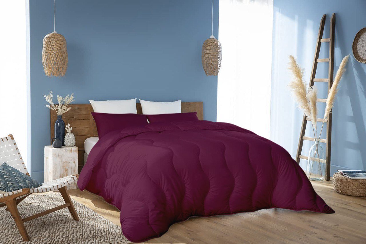 Pack Couette Kasbah Aubergine Microfibre + Taie & 1 Oreiller Kasbah GRATUIT // Anti - Allergique & Chaude C°++ - Couette & Housse de Couette Dwirty Maroc