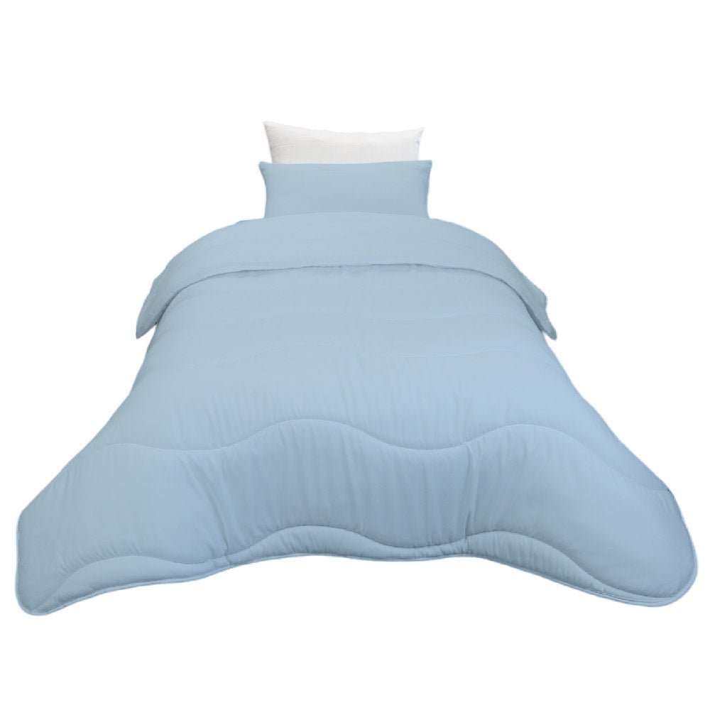 Pack Couette Kasbah Bleu Glacier Microfibre + Taie & 1 Oreiller Kasbah GRATUIT // Anti - Allergique & Chaude C°++ - Couette & Housse de Couette Dwirty Maroc