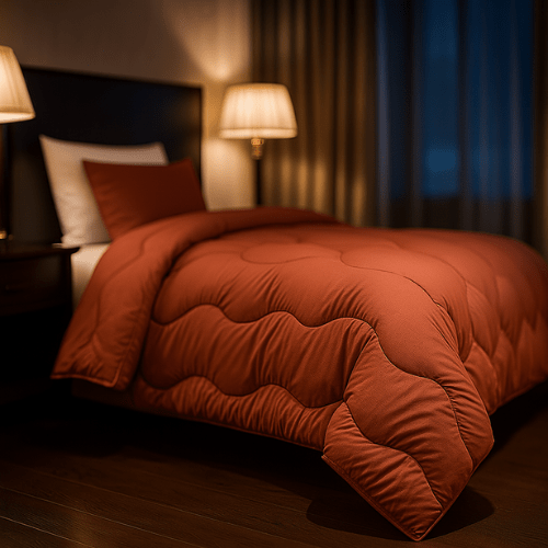 Pack Couette Kasbah Orange Microfibre + Taie & 1 Oreiller Kasbah GRATUIT // chaude C°++ & Antiallergique - Couette & Housse de Couette Dwirty Maroc