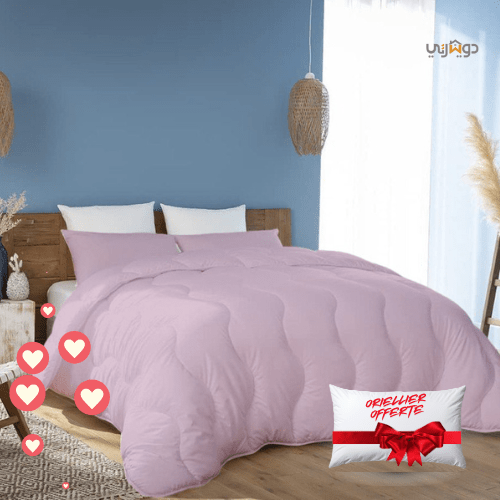 Pack Couette Kasbah Rose Microfibre + Taie & 1 Oreiller Kasbah GRATUIT // Anti - Allergique & Chaude C°++ - Couette & Housse de Couette Dwirty Maroc