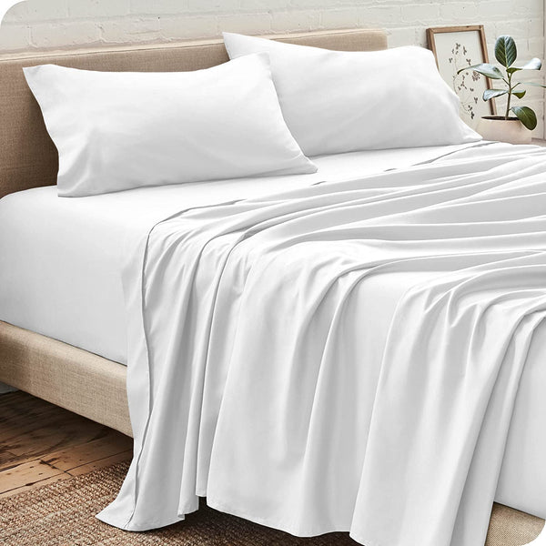 Pack Draps Blanc (Drap Housse + Drap Plat + Taie Oreiller) - Doux & Antiallergique - parure de draps Dwirty Maroc