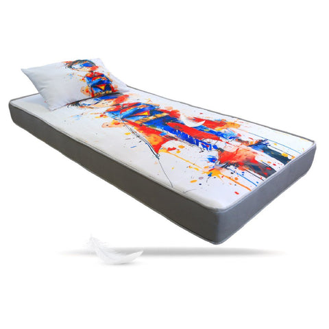 Pack Matelas Camping Super Héros : Mtls 1Place (190x90x15cm) + Oreiller + 1TO : Le Compagnon Idéal pour vos Aventures en Plein Air ! - matelas de camping Dwirty Maroc