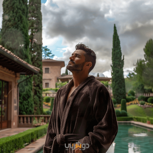 Peignoir de Bain de Luxe pour Homme // Chaude C°+++ & Antiallérgique - Peignoir Dwirty Maroc