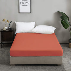 Drap Housse Couleur Uni Orange Brique Kasbah //  Doux & Antiallérgique