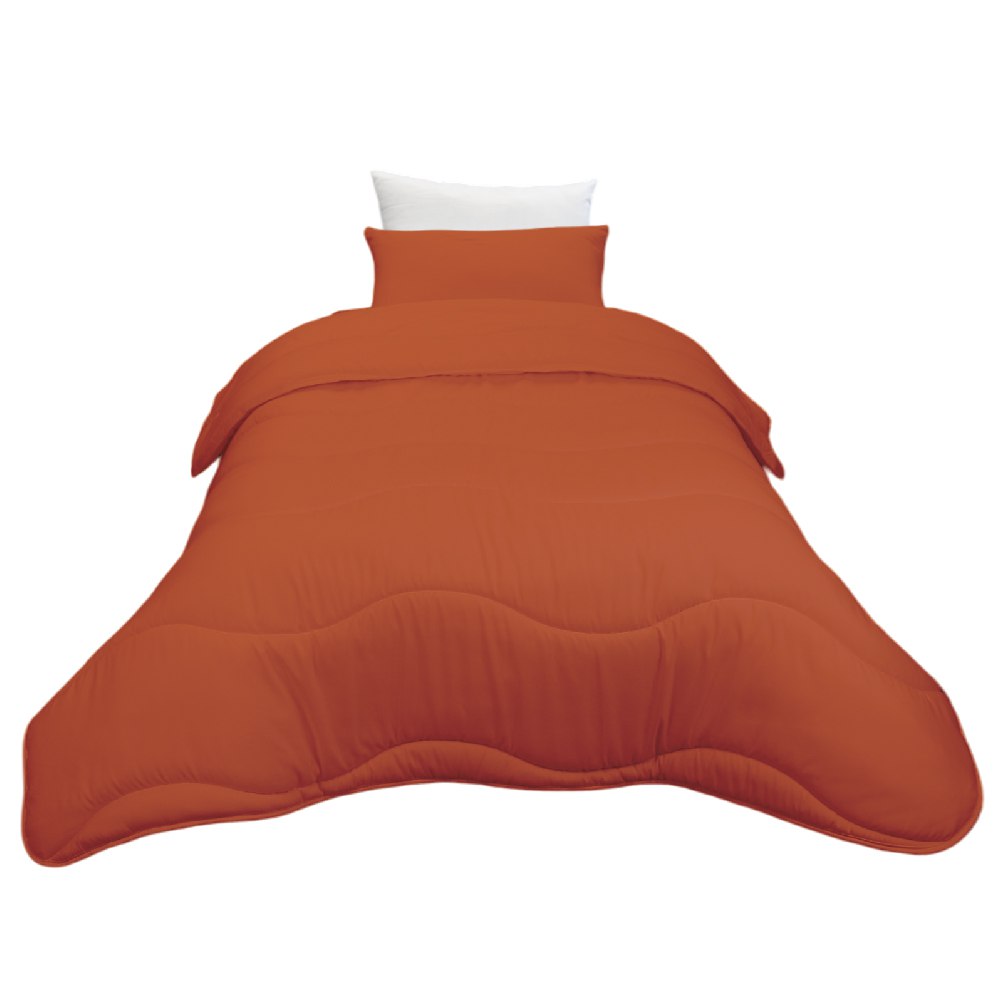 Couette Uni Kasbah Microfibre Orange + Taie d'Oreiller Offertes  // Chaude C°+++ & Antiallérgique