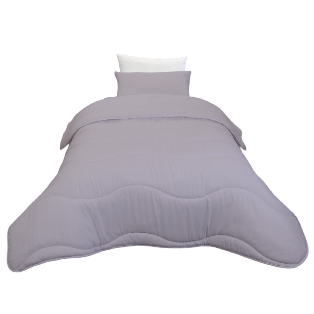 Couette Uni Kasbah Microfibre Gris moyen - + Taie d'Oreiller  Offerte // Chaude C°++ & Antiallergique