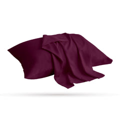 2 Taies d'oreiller Uni Grenat 50 x70 cm // Doux & Antiallérgique