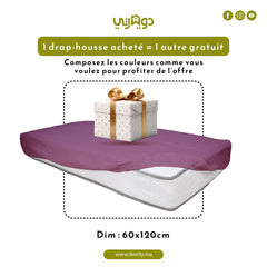 Drap Housse Bébé - Antiallergique & Doux - 60x120 cm - Un acheté le 2éme est offert