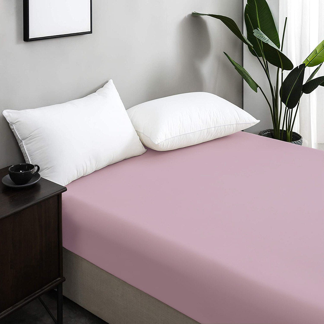 Set de Drap ROSE (Drap Housse + TO 50x70 cm) - Doux & Antiallergique - drap housse Dwirty Maroc