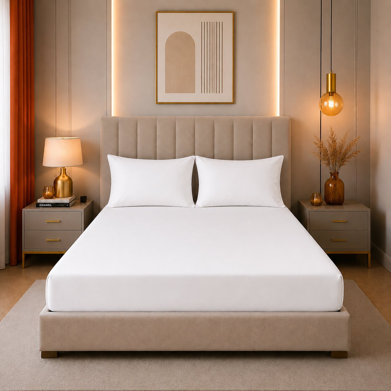 Set de drap uni Blanc (Drap housse + 2 Taies d'oreiller) - Douceur Absolue - Dwirty Maroc