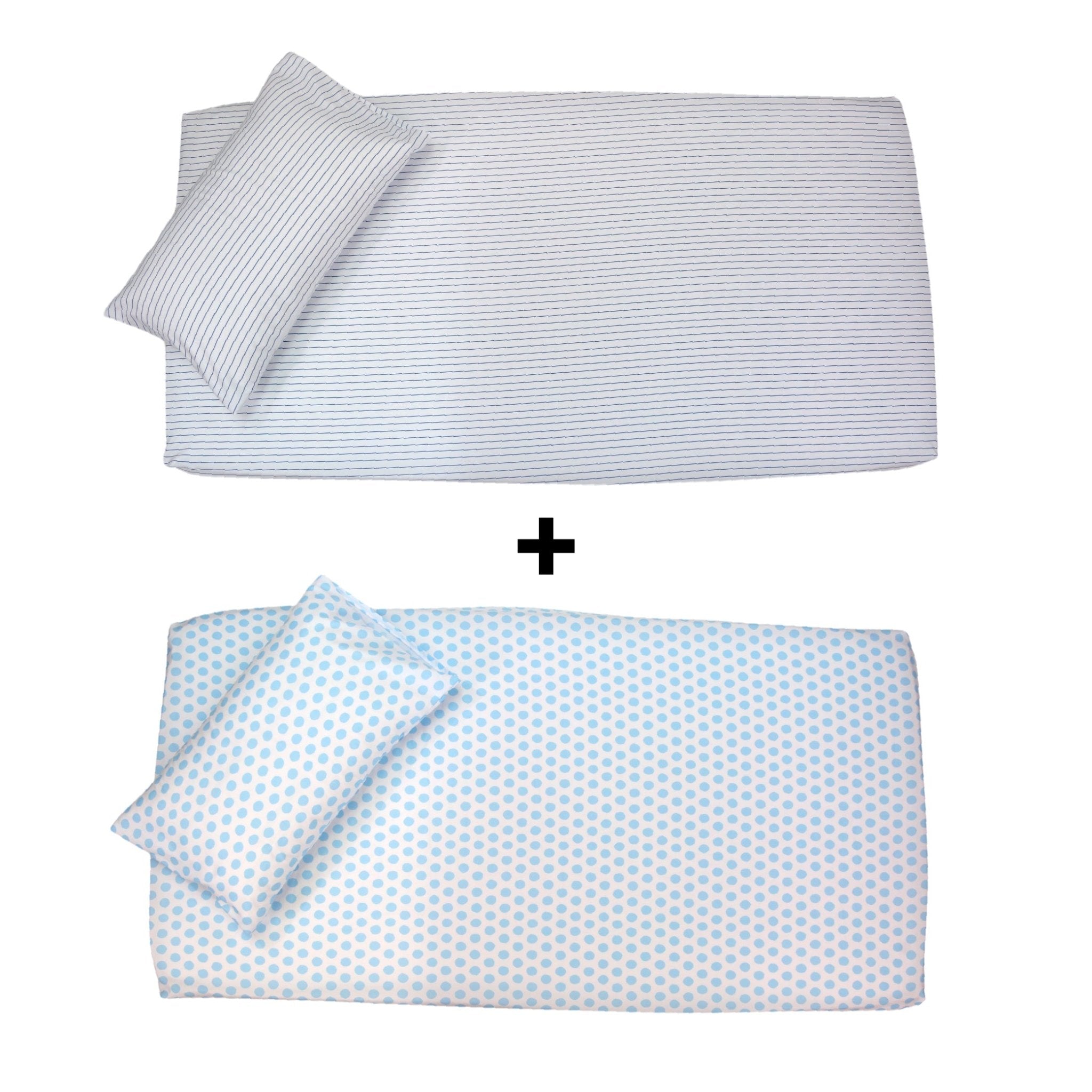 Set de Draps Bébé "Bleu Serenity." (DH + TO) – Achetez - en 1, le 2ᵉ est Gratuit | Doux & Antiallergique - set de drap Dwirty Maroc