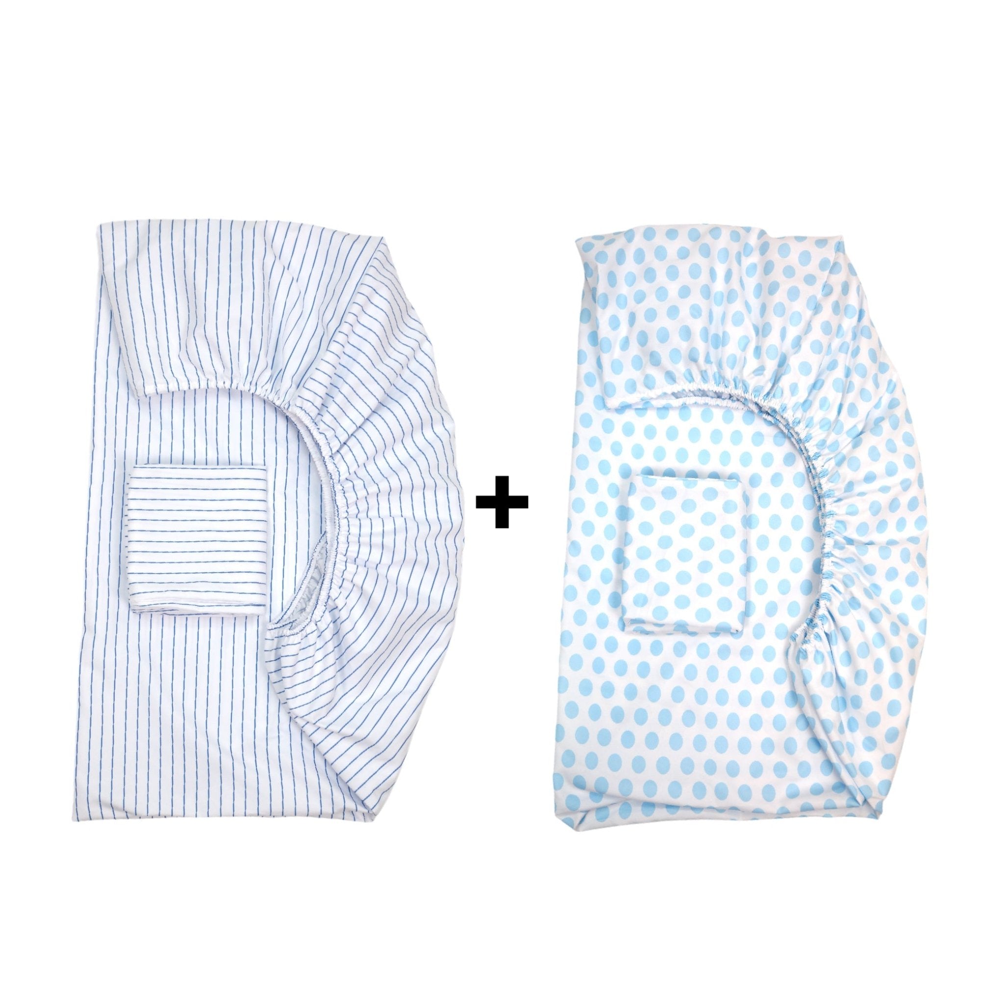 Set de Draps Bébé "Bleu Serenity." (DH + TO) – Achetez - en 1, le 2ᵉ est Gratuit | Doux & Antiallergique - set de drap Dwirty Maroc