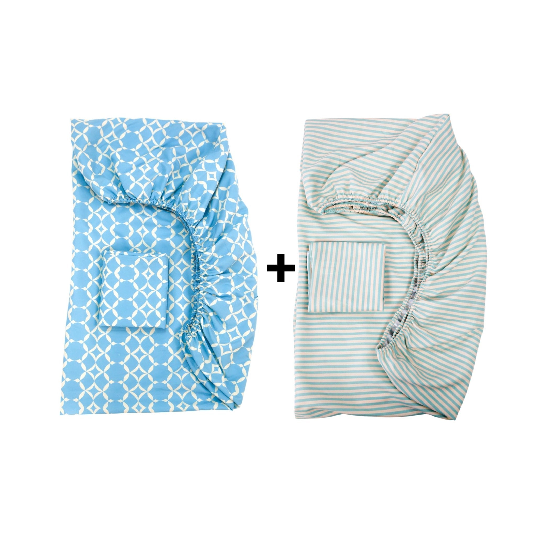 Set de Draps Bébé "Harmonie Géométrique." (DH + TO) – Achetez - en 1, le 2ᵉ est Gratuit | Doux & Antiallergique - set de drap Dwirty Maroc