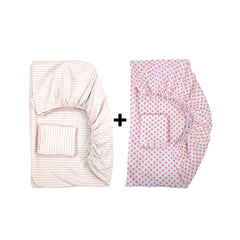 Set de Draps Bébé "Mélodie Rose" (DH + TO) – Achetez - en 1, le 2ᵉ est Gratuit | Doux & Antiallergique - set de drap Dwirty Maroc