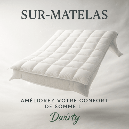 Surmatelas Microgel Dwirty : Améliorez Votre Confort de Sommeil - Doux & Antiallergique - surmatelas Dwirty Maroc