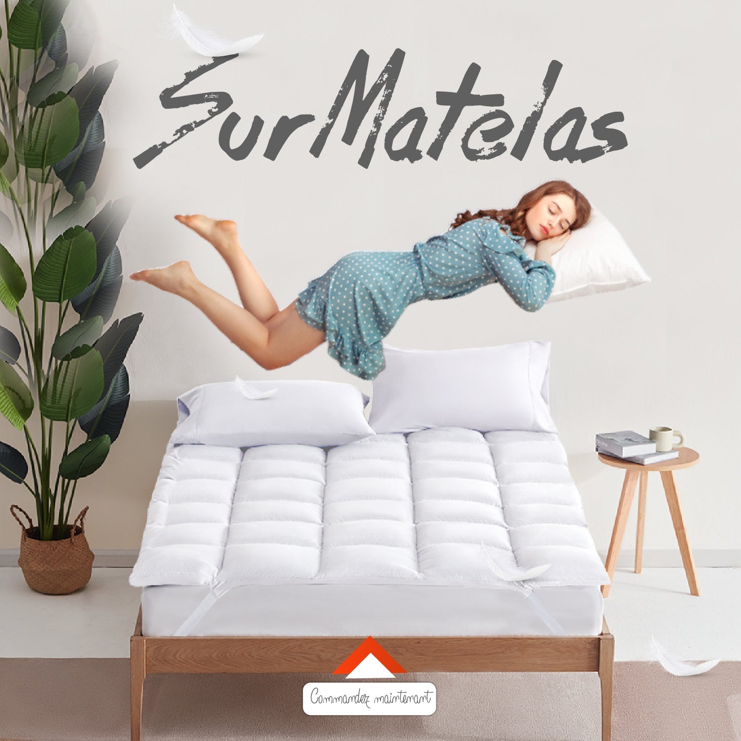 Surmatelas Microgel Dwirty : Améliorez Votre Confort de Sommeil - Doux & Antiallergique - surmatelas Dwirty Maroc