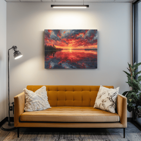 Tableau Coucher de Soleil Éclatant - Collection Lumières & Ombres 🌅 - tableau Décoratif Dwirty Maroc