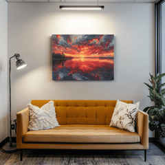 Tableau Coucher de Soleil Éclatant - Collection Lumières & Ombres 🌅 - tableau Décoratif Dwirty Maroc