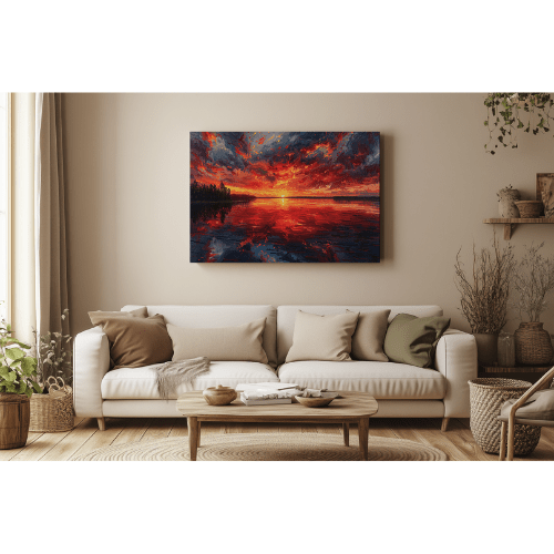 Tableau Coucher de Soleil Éclatant - Collection Lumières & Ombres 🌅 - tableau Décoratif Dwirty Maroc