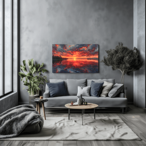 Tableau Coucher de Soleil Éclatant - Collection Lumières & Ombres 🌅 - tableau Décoratif Dwirty Maroc