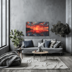 Tableau Coucher de Soleil Éclatant - Collection Lumières & Ombres 🌅 - tableau Décoratif Dwirty Maroc