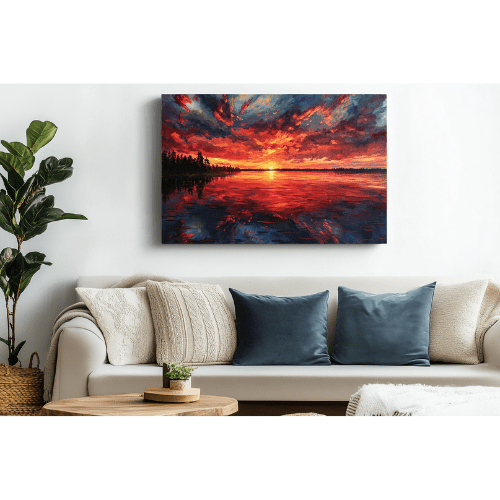 Tableau Coucher de Soleil Éclatant - Collection Lumières & Ombres 🌅 - tableau Décoratif Dwirty Maroc