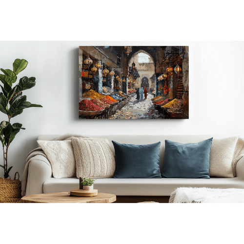 Tableau Décoratif Souk Traditionnelle - Lumières & Ombres Collection - tableau Décoratif Dwirty Maroc
