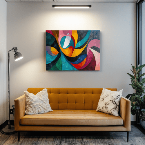 Tableau Décoratif Vagues Colorées - Lumières & Ombres Collection - tableau Décoratif Dwirty Maroc