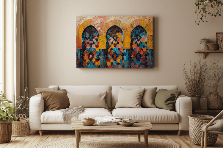 Tableau Fenêtres Arabesques - Collection Lumières & Ombres 🌟 - tableau Décoratif Dwirty Maroc