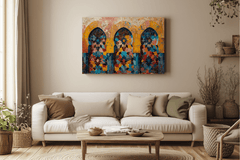 Tableau Fenêtres Arabesques - Collection Lumières & Ombres 🌟 - tableau Décoratif Dwirty Maroc