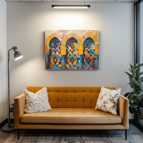 Tableau Fenêtres Arabesques - Collection Lumières & Ombres 🌟 - tableau Décoratif Dwirty Maroc