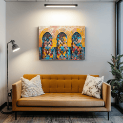 Tableau Fenêtres Arabesques - Collection Lumières & Ombres 🌟 - tableau Décoratif Dwirty Maroc