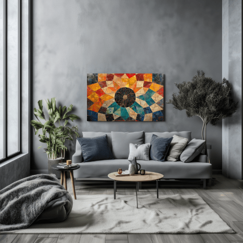 Tableau Mosaïque Mystique - Collection Lumières & Ombres 👁️✨ - tableau Décoratif Dwirty Maroc