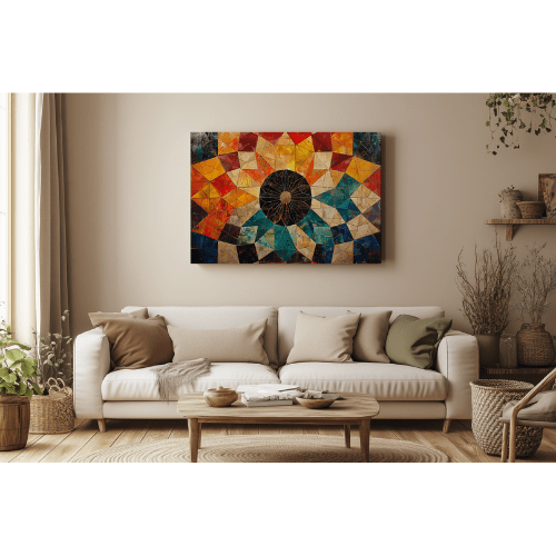 Tableau Mosaïque Mystique - Collection Lumières & Ombres 👁️✨ - tableau Décoratif Dwirty Maroc