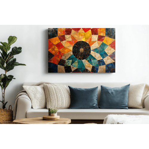 Tableau Mosaïque Mystique - Collection Lumières & Ombres 👁️✨ - tableau Décoratif Dwirty Maroc