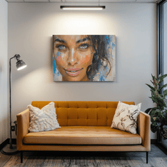 Tableau Portrait Envoûtant - Collection Lumières & Ombres 👁️✨ - tableau Décoratif Dwirty Maroc