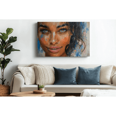Tableau Portrait Envoûtant - Collection Lumières & Ombres 👁️✨ - tableau Décoratif Dwirty Maroc