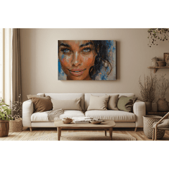 Tableau Portrait Envoûtant - Collection Lumières & Ombres 👁️✨ - tableau Décoratif Dwirty Maroc