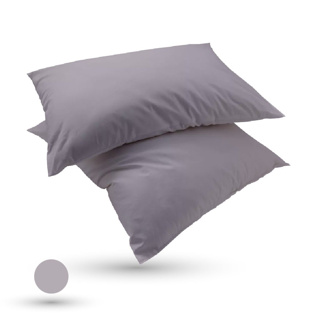 2 Taies d'oreiller Uni Gris Clair 50 x70 cm // Doux & Antiallérgique - Taies et protections d'oreiller Dwirty Maroc