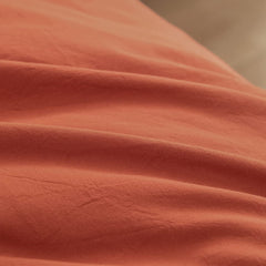 Housse Couette Orange Brique + Taies d'oreillers Offerts