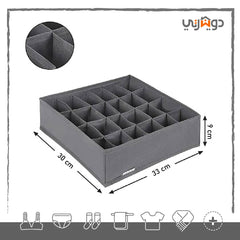 Pack 3 ensemble de boîte de rangement pour sous-vêtement multi-grilles pliable // BF2024