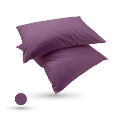 2 Taies d'oreiller Uni Violet Doux & Antiallergique 50x70cm // offre 2024