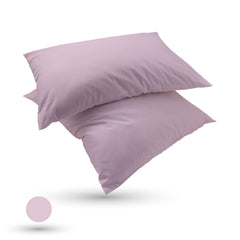 2 Taies d'oreiller Uni Rose 50 x70 cm // Doux & Antiallérgique