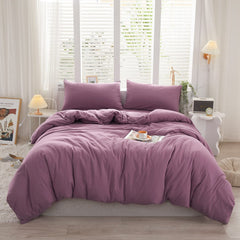 Housse Couette violet Valerian+ Taies d'oreillers Offerts - Doux & Antiallergique - Couette & Housse de Couette Dwirty Maroc