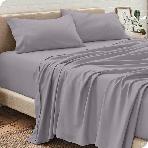 Pack Draps Gris Moyen (Drap Housse + Drap Plat + Taie Oreiller) - Doux & Antiallergique - parure de draps Dwirty Maroc